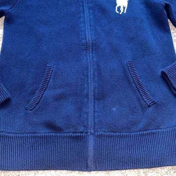 Ralph Lauren Polo BIG PONY Full Zip Sweater Jacket  NAVY/WHITE Boys XL - Picture 5 of 16